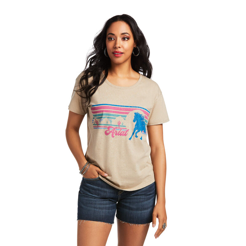 Ariat T-Shirts Damen - Desert Wild Khaki ( PSXQK-2831 )